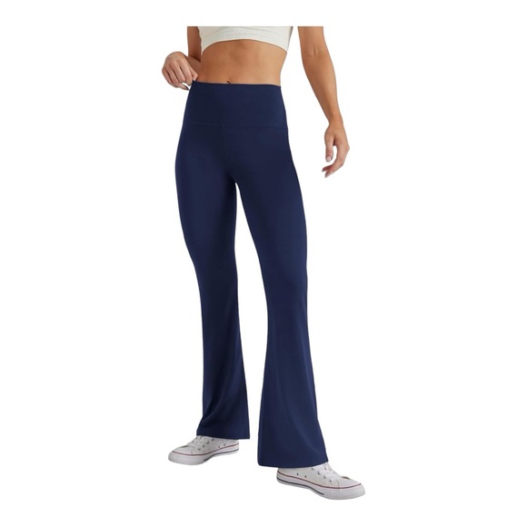 NWT SEAJOJO High Waisted Workout Navy Pants Flared Leg Women’s Size S - Picture 1 of 7